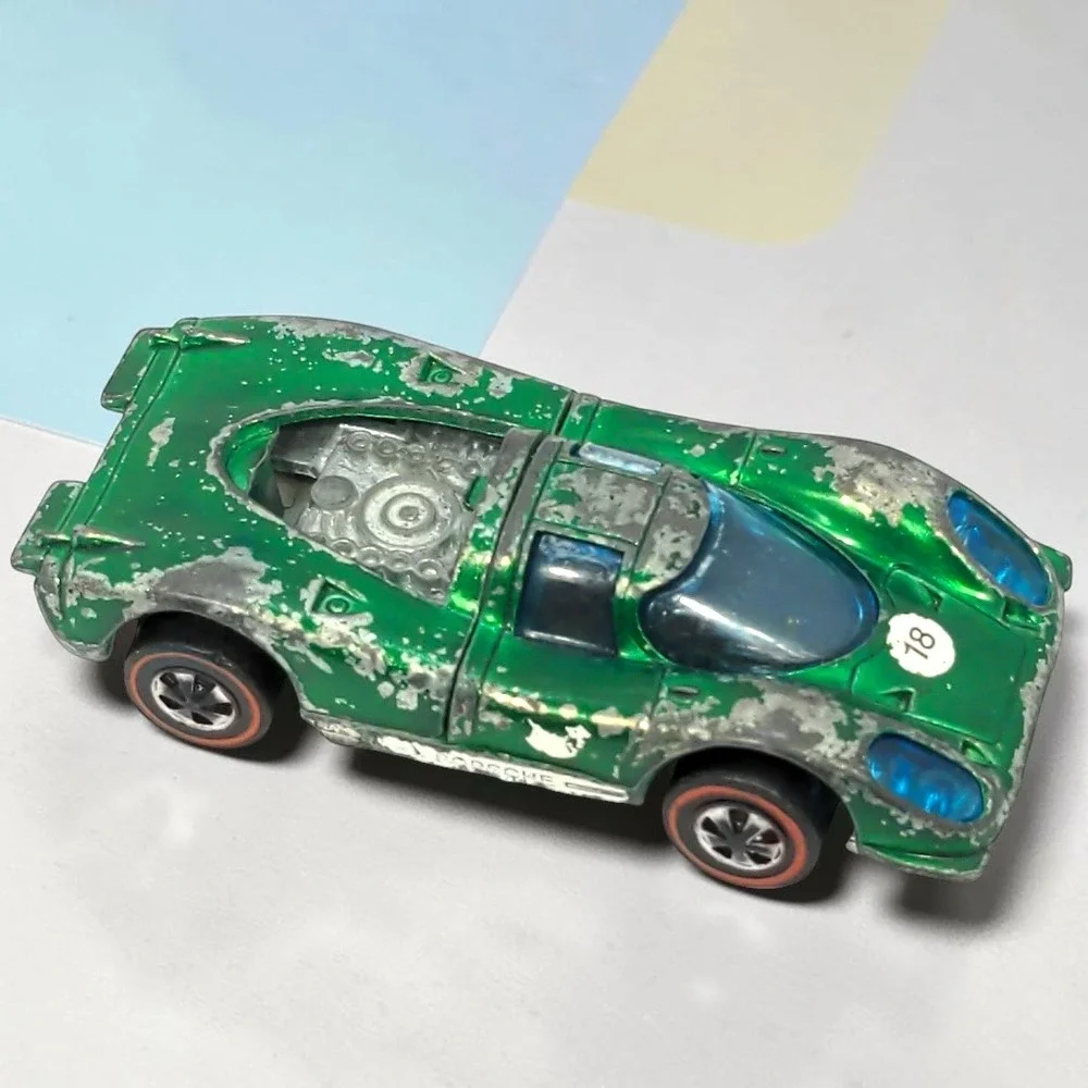 VTG 60s Hot Wheels Porsche 917 1/64 Diecast Green Spectraflame Redline Hong Kong
